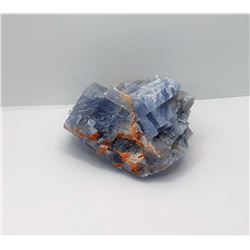 8)  PALE BLUE WITH COPPER CALCITE MINERAL