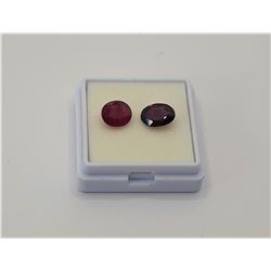 18)  LOT OF 2 NATURAL RED GARNET GEMSTONES