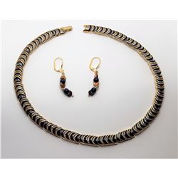 4)  GOLD TONE AND NAVY BLUE ARTICULATED 16.5"