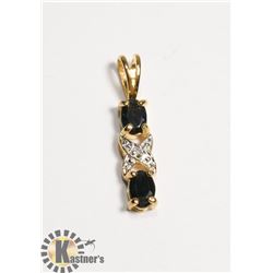 #126-DARK BLUE TOPAZ PENDANT