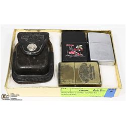 LOT OF 3 ZIPPO-STYLE LIGHTERS - 1 JOHN DEERE