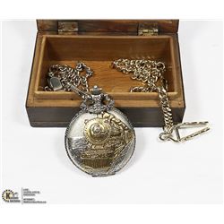 DECORATIVE BOX WITH TRAIN DESIGN POCKET