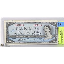CANADIAN 1954 $5 BILL