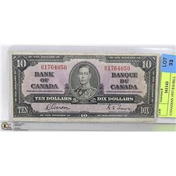 CANADIAN 1937 $10 BILL