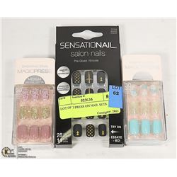 LOT OF 3 PRESS ON NAIL SETS