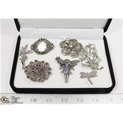 ESTATE BROOCH COLLECTION, WITH FAIRYS, DRAGONFLY &