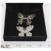 Image 1 : LOT OF 2 RHINESTONE BUTTERFLY BROOCHES