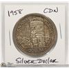 Image 1 : 1958 CANADIAN SILVER "TOTEM POLE" DOLLAR