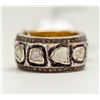 Image 1 : 95) STERLING SILVER DIAMOND RING. SIZE 6.5