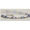 Image 3 : 92) 10KT WHITE GOLD TANZANITE BRACELET.