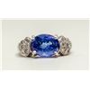 Image 1 : 90) 10KT WHITE GOLD TANZANITE AND DIAMOND RING.