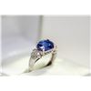 Image 2 : 90) 10KT WHITE GOLD TANZANITE AND DIAMOND RING.
