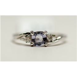 89) 14KT WHITE GOLD SAPPHIRE AND DIAMOND RING