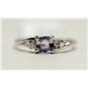 Image 1 : 89) 14KT WHITE GOLD SAPPHIRE AND DIAMOND RING