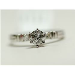88) 10KT WHITE GOLD DIAMOND RING. SIZE 7.5