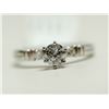 Image 1 : 88) 10KT WHITE GOLD DIAMOND RING. SIZE 7.5