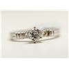 Image 1 : 86) 10KT WHITE GOLD DIAMOND RING. SIZE 7.5