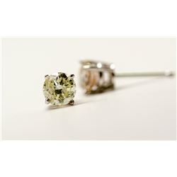 85) 14KT WHITE GOLD PAIR OF SINGLE STONE DIAMOND