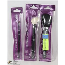 LOT OF 3 KIT MAKEUP BRUSHES