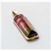 Image 1 : 30)14 KT YELLOW GOLD WATERMELON TOURMALINE PENDANT