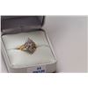 Image 2 : 33) 14KT YELLOW & WHITE GOLD DIAMOND RING. SIZE 4