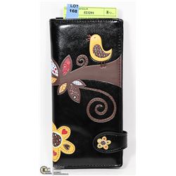 BIRD & FLOWER DESIGN WALLET BY SHAG WEAR CANADA