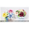Image 1 : PAIR OF BONE CHINA FLOWER ARRANGEMENTS