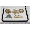 Image 1 : ESTATE BROOCH COLLECTION, WITH SHELL, TURQUOISE &