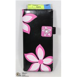 PINK FLOWER DESIGN WALLET BY SHAG WEAR CANADA