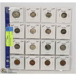 1967 CANADIAN COINS- ASSORTED LOT OF 16 COINS
