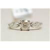 Image 1 : 94) 14KT WHITE GOLD FANCY CUT DIAMOND RING. SIZE 6