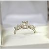 Image 2 : 94) 14KT WHITE GOLD FANCY CUT DIAMOND RING. SIZE 6
