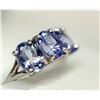 Image 1 : 71) A 10KT WHITE GOLD TANZANITE RING. SIZE 7