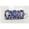 Image 2 : 71) A 10KT WHITE GOLD TANZANITE RING. SIZE 7