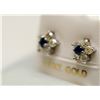 Image 3 : 84) 14KT WHITE GOLD PAIR OF SAPPHIRE & DIAMOND EAR