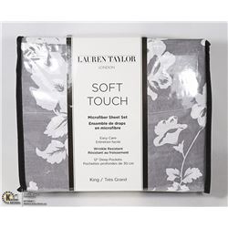 NEW LAUREN TAYLOR KING SIZE 4PC SHEET SET