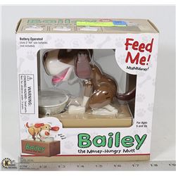 BAILEY MONEY EATING ACTION DOG BANK