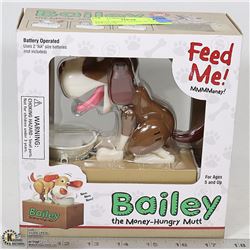 BAILEY MONEY EATING ACTION DOG BANK