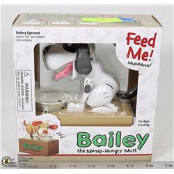 BAILEY MONEY EATING ACTION DOG BANK