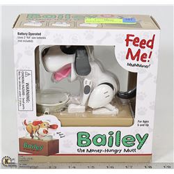 BAILEY MONEY EATING ACTION DOG BANK