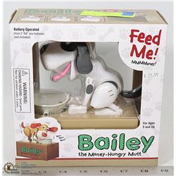 BAILEY MONEY EATING ACTION DOG BANK