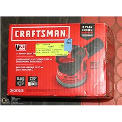 NEW CRAFTSMAN 5" RANDOM ORBIT SANDER, CORDLESS