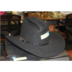 MENS BLACK STETSON HAT. SIZE: 7 1/4