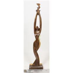 HAND CARVED WOODEN FIGURAL STATUE