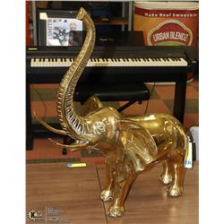 LARGE, HEAVY BRASS ELEPHANT 26" TALL X 23” WIDE