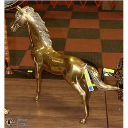 LARGE HEAVY BRASS HORSE 18" TALL X 22” WIDE