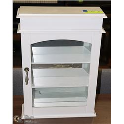 WHITE CUIRO STAND UP DISPLAY CASE