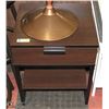 Image 1 : BLACK & BROWN WOOD TONE NIGHT STAND