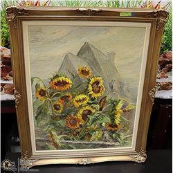 "SUNFLOWER" - OIL ON CANVAS - 24" X 30" FRAMED &