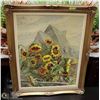 Image 1 : "SUNFLOWER" - OIL ON CANVAS - 24" X 30" FRAMED &